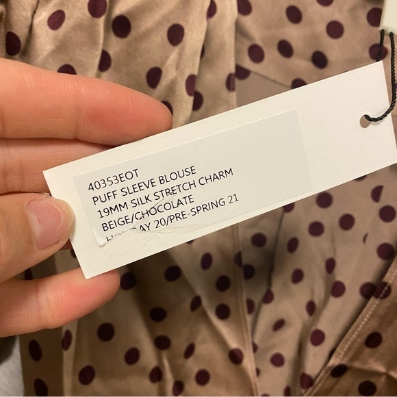 L’AGENCE | Brenda Puff Sleeve Silk Bodysuit Dots Size XS - Picture 10 of 14